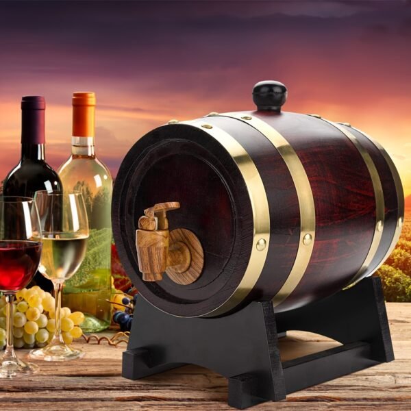 0.39 Gallon Oak Aging Barrel (1.5 Liter) With Stand And Oak Cork - Wooden Whiskey Barrel Wine Barrel - Charred Oak Barrels For Aging Whiskey, Bourbon, Cocktails, Rum, Tequila - Image 8