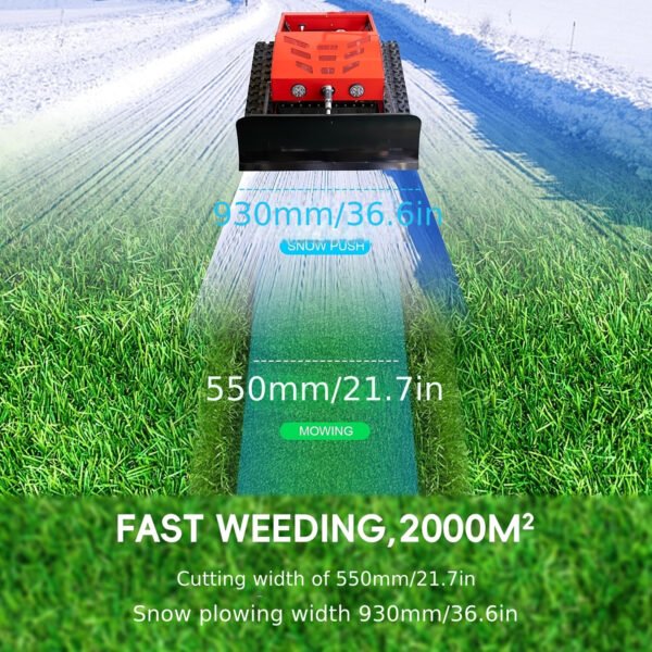 [Remote Control Lawn Mower] 1pc 21in Zero Turn Walk-Behind Crawler Remote Control Lawn Mower - Adjustable Height RC Grass Cutter, Insulated Material, MMS - Image 5