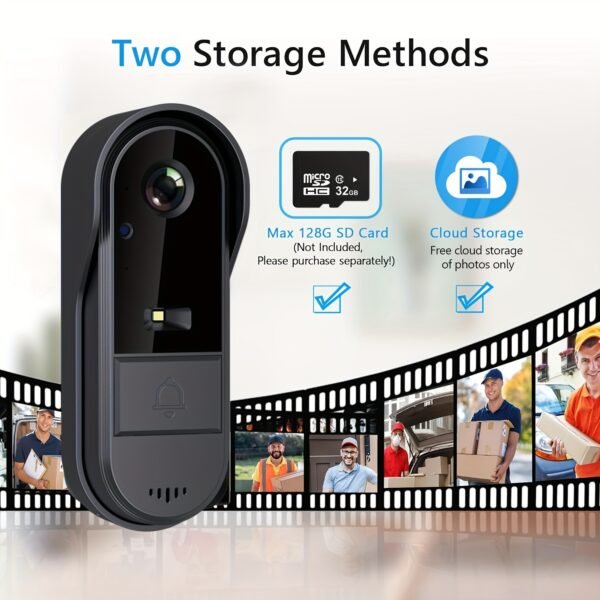 Smart Doorbell Camera with 4.3 Inch 1080P HD Monitor, Video Doorbell, 4.3-inch Display Real-time Indoor Monitoring, Ding Dong Doorbell Caller Two Way Voice for Home Surveillance, Night Vision, No Application, No Network, Image And Video Recording, Local Storage - 32GB SD Card included, Rechargeable Lithium Battery, Visual Doorbell, Video Intercom System for Ultimate Home Security - Image 10