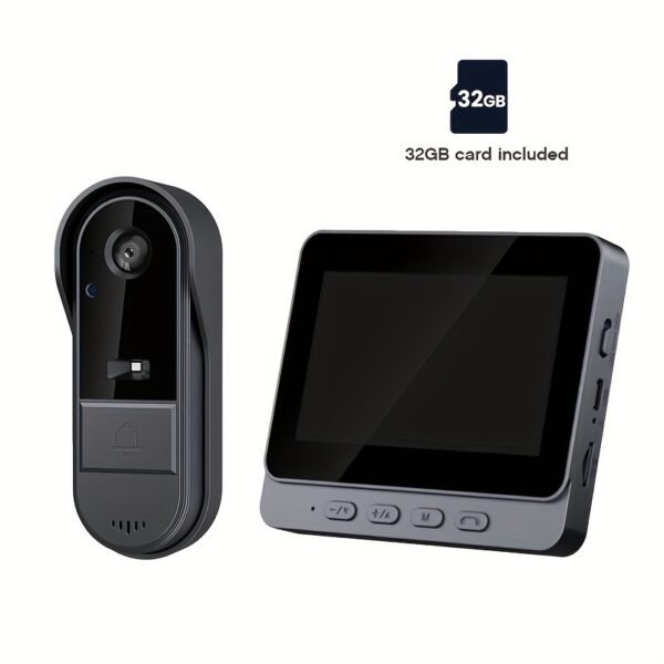 Smart Doorbell Camera with 4.3 Inch 1080P HD Monitor, Video Doorbell, 4.3-inch Display Real-time Indoor Monitoring, Ding Dong Doorbell Caller Two Way Voice for Home Surveillance, Night Vision, No Application, No Network, Image And Video Recording, Local Storage - 32GB SD Card included, Rechargeable Lithium Battery, Visual Doorbell, Video Intercom System for Ultimate Home Security - Image 6