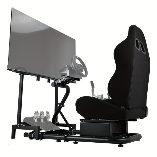 Easy To Get On And Off, Black Seat, Minneer Racing Cockpit With TV Mount, Fit For Logitech/Thrustmaster/Fanatec G920 G923 G29, Professional, No Pedal, Steering Wheel And Handbrake - Image 6