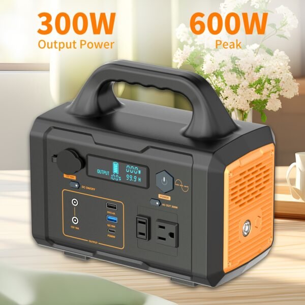 300W Portable Power Station - Charging Station With Quick Charge, 110V AC Outlets, DC Ports, LED Flashlight, And Lithium Battery Backup For Home, Outdoor Travel, Camping, And Blackout Emergencies - Image 6