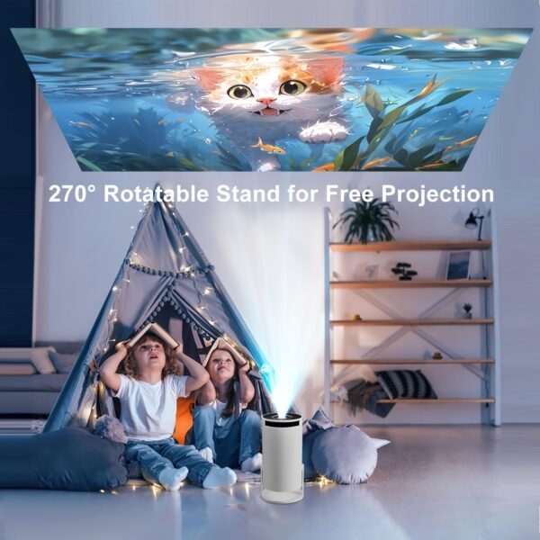 Smart Mini Projector 4K HD And 5G WIFI, Built-in 10, 000 Retro Games, 40-130 Inches Large Screen, 5.0 BT for 360-degree Surround Sound, Equipped with Android 11.0 System, Compatible with Android/iOS/Windows/TV Stick/USB, Suitable for Home, Office, Outdoor Movie, Learning Projection - Image 8